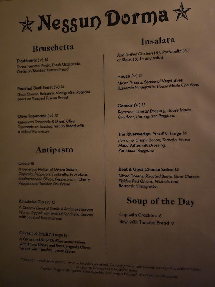 Nessun Dorma Menu image 4